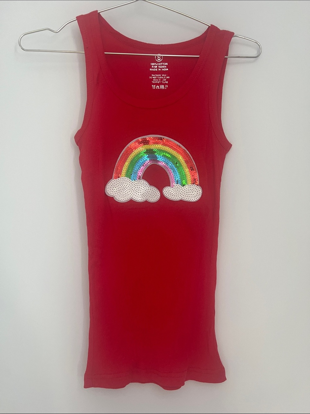 Woman’s ' Red Sequin Rainbow Tank Top - Woman’s Shirts & Tops